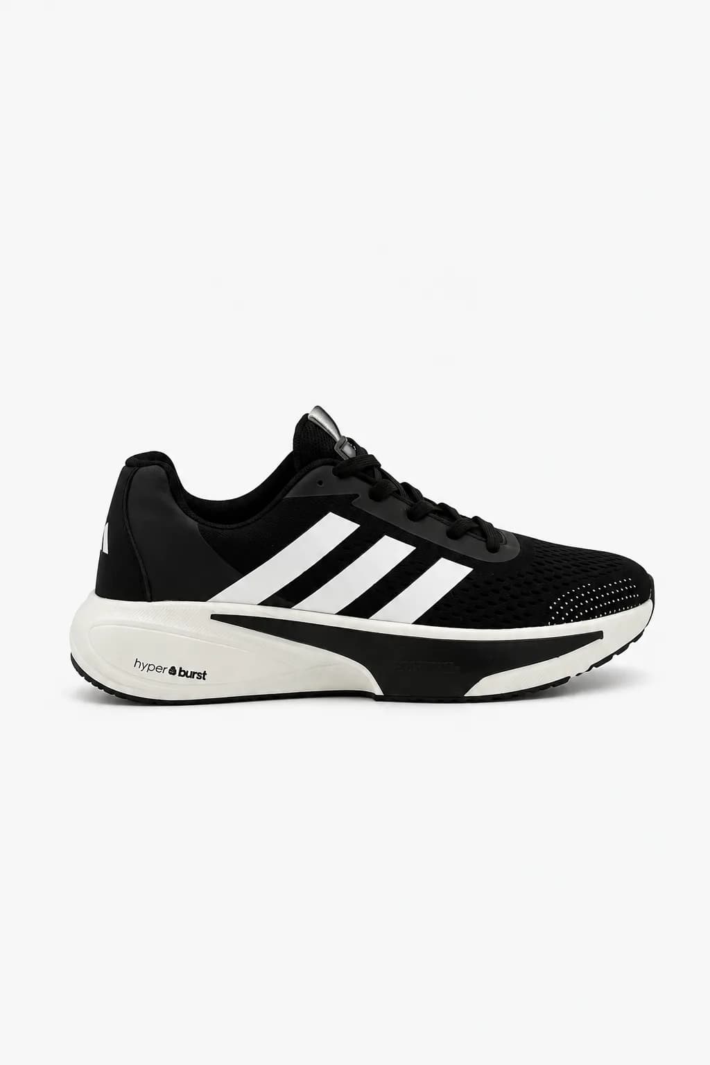 Black & White Lace-Up Running Shoe