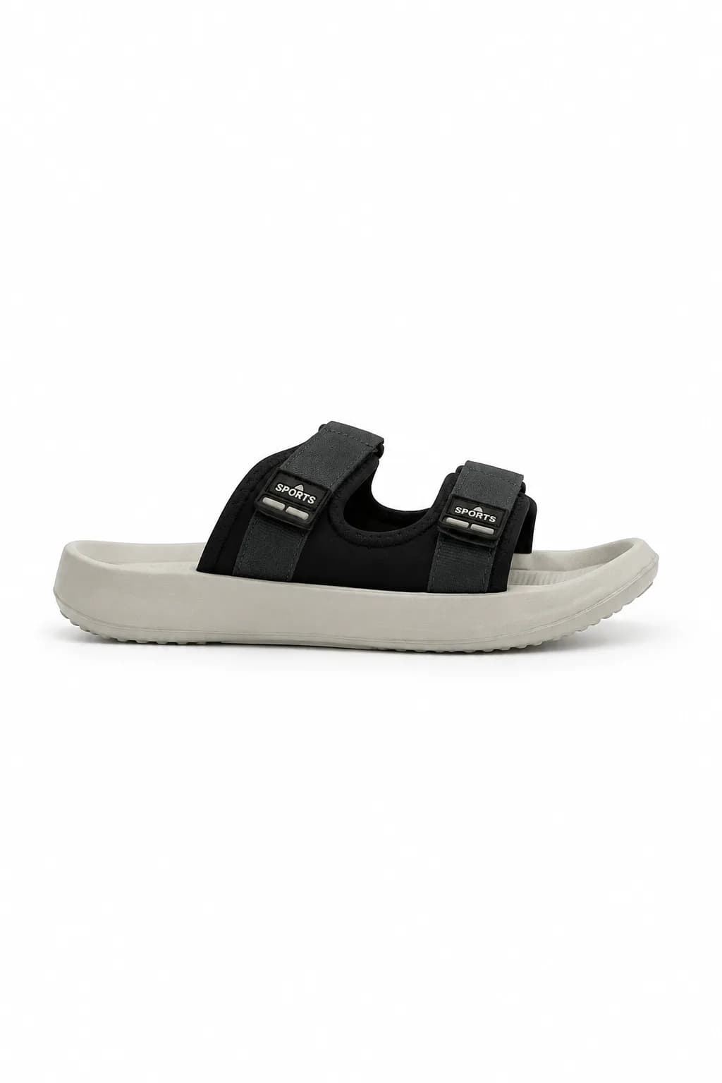 Black Double-Strap Sport Sandal