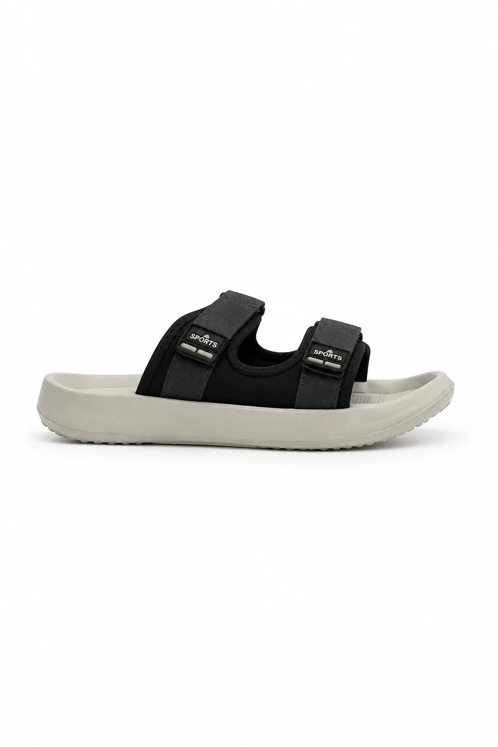 Black Double-Strap Sport Sandal