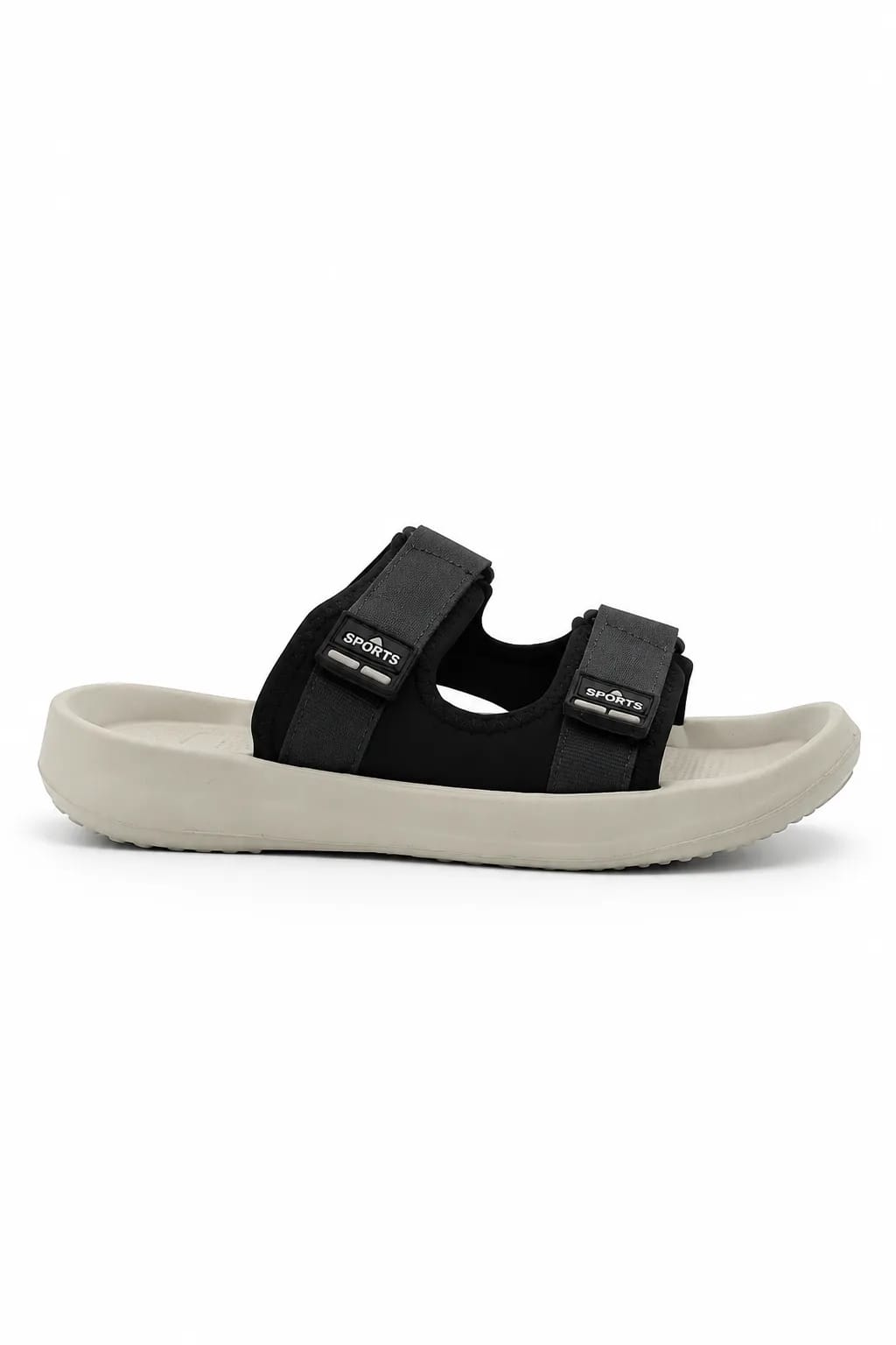 Black Double-Strap Sport Sandal