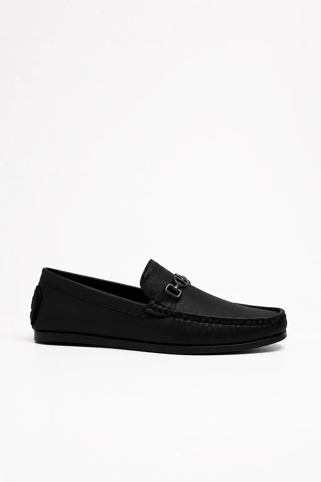 Black Horsebit Moc-Toe Loafer