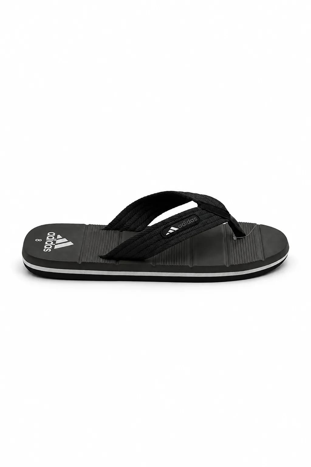 Adidas Black Textured Thong Flip-Flop