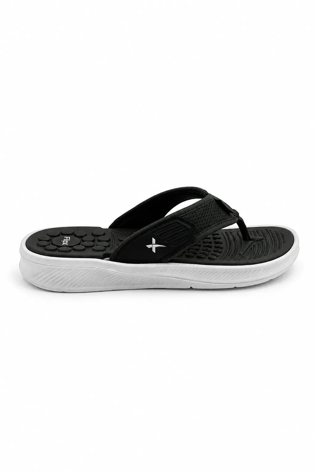 FlipX Black & White Comfort Toe-Post Sandal