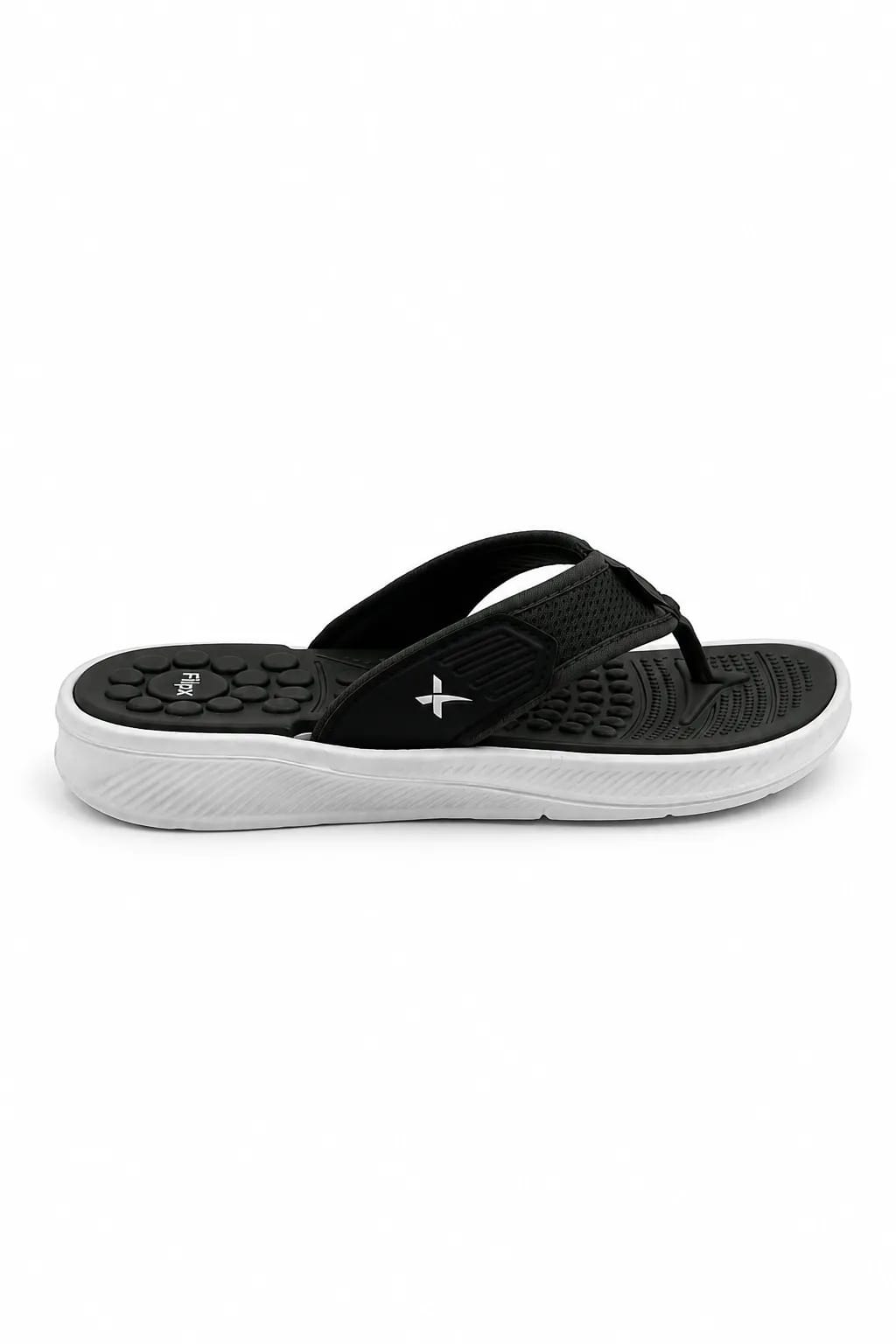 FlipX Black & White Comfort Toe-Post Sandal