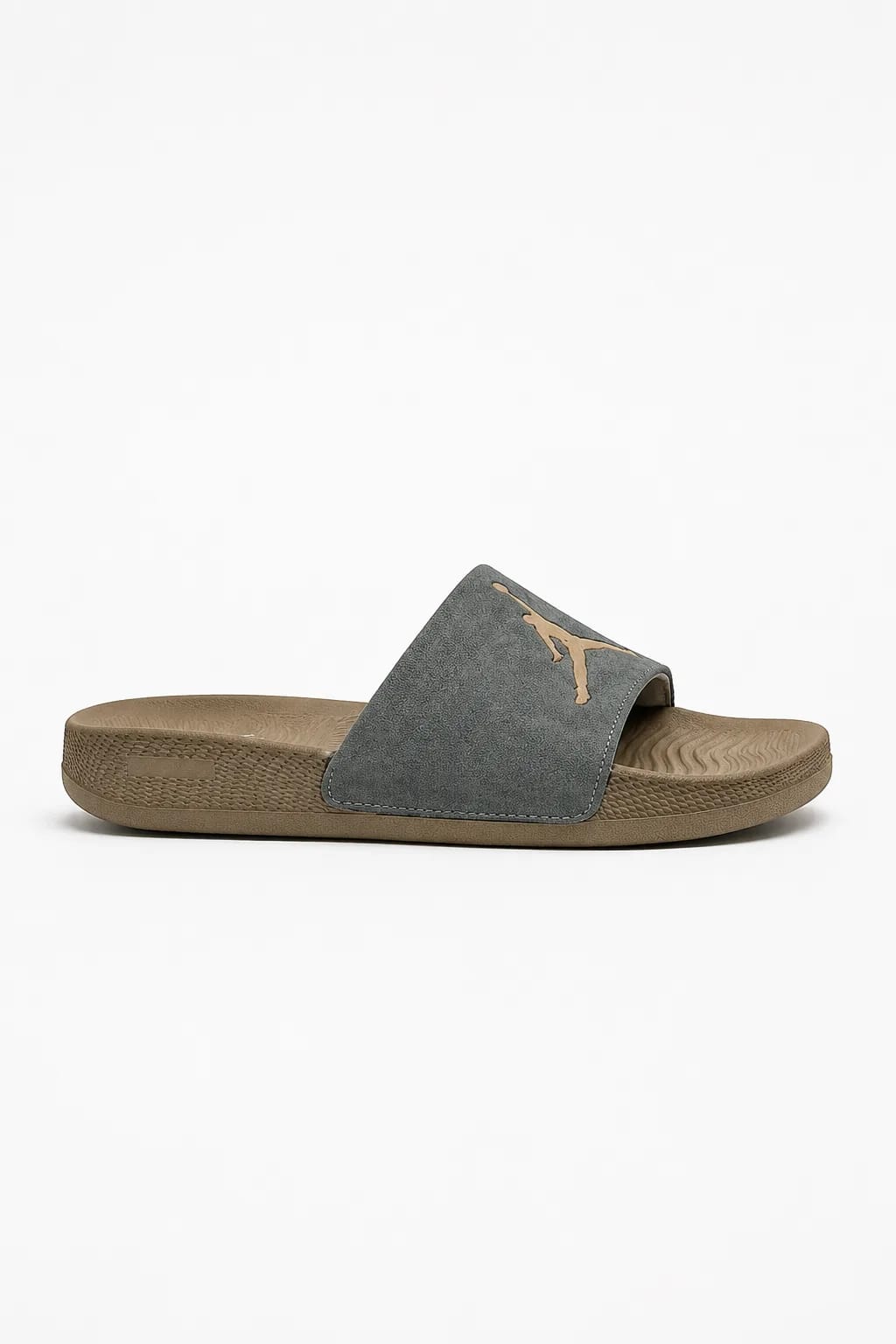 Grey & Brown Textured Slide Sandal