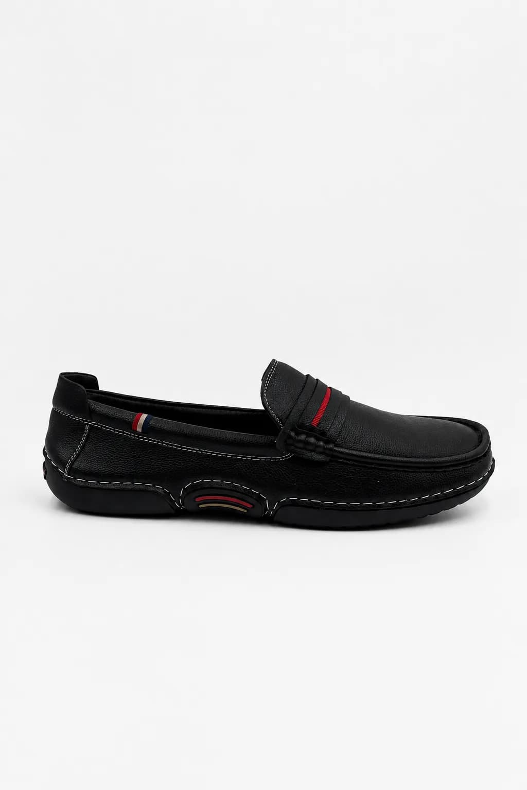 Black Contrast-Stitch Driving Loafer