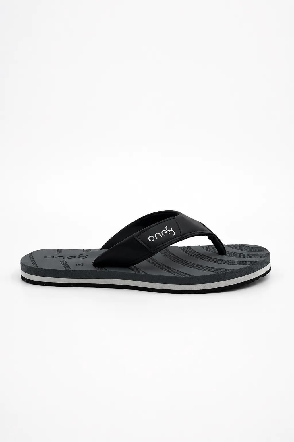One8 Run Black & Grey Thong Flip-Flop