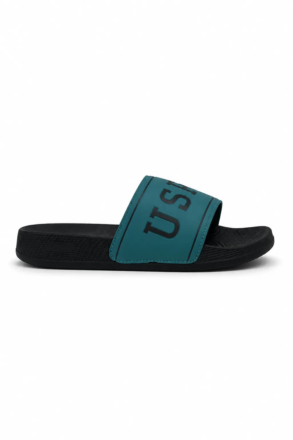 USP Teal & Black Slide Sandal