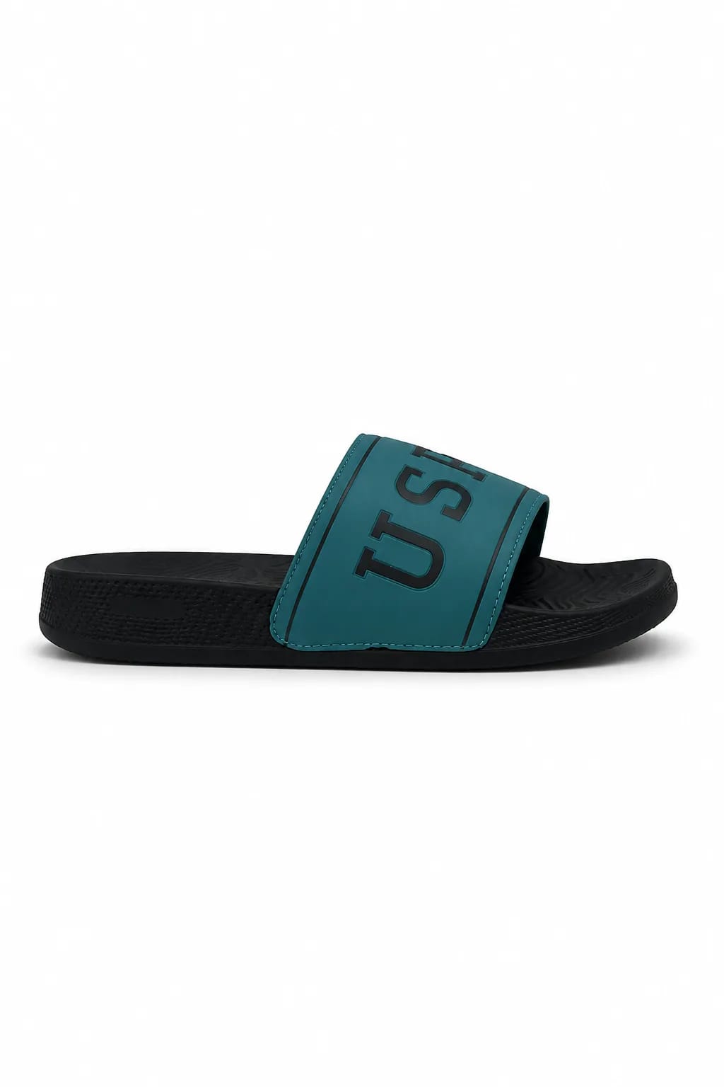 USP Teal & Black Slide Sandal