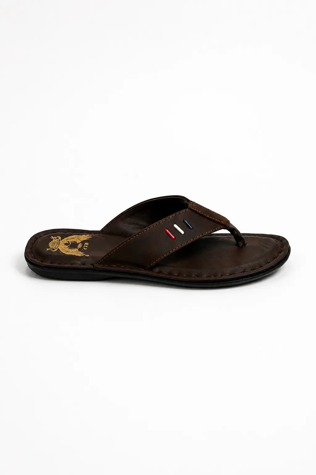 Dark Brown Cross-Strap Toe-Post Sandal