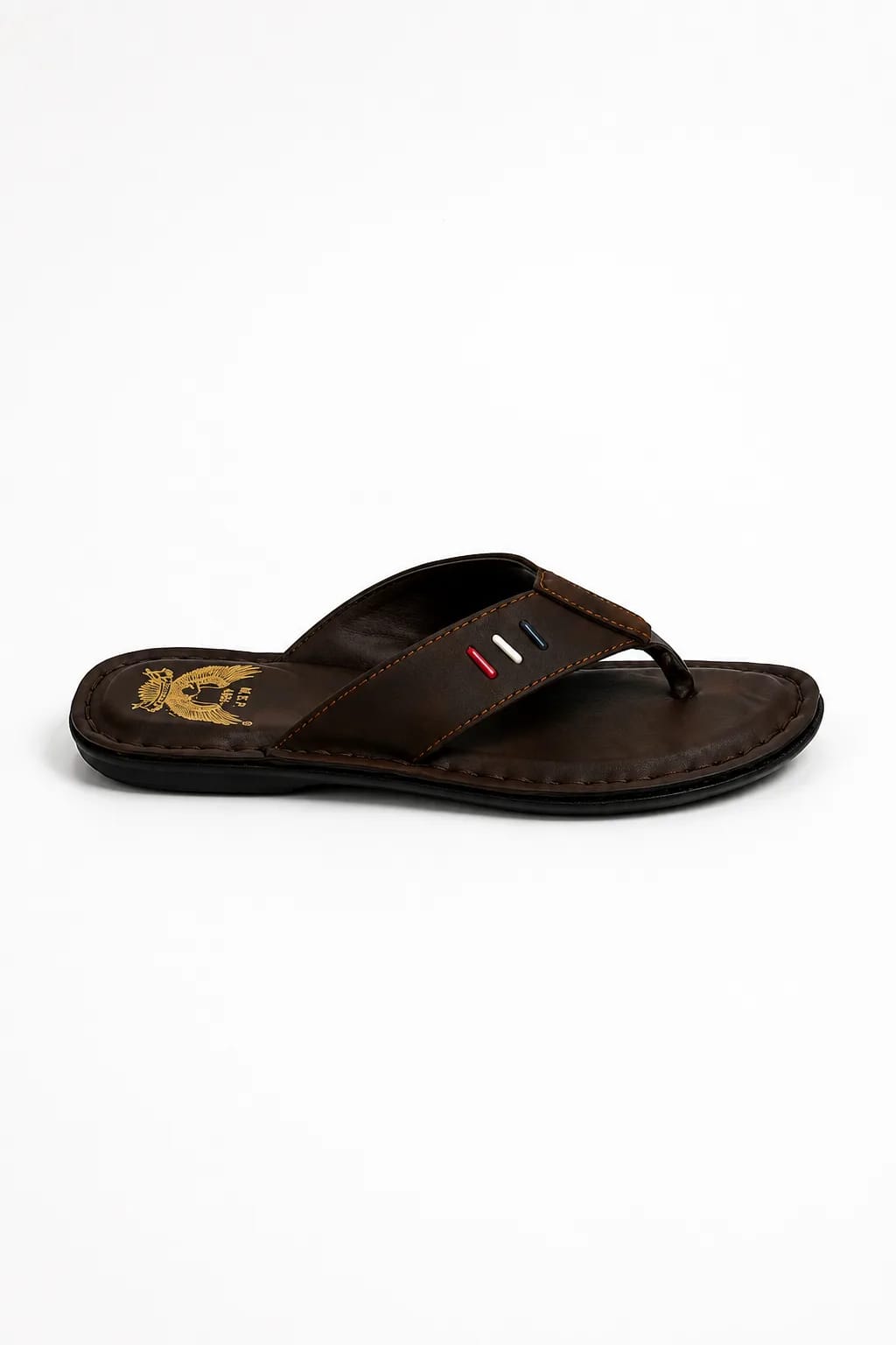 Dark Brown Cross-Strap Toe-Post Sandal