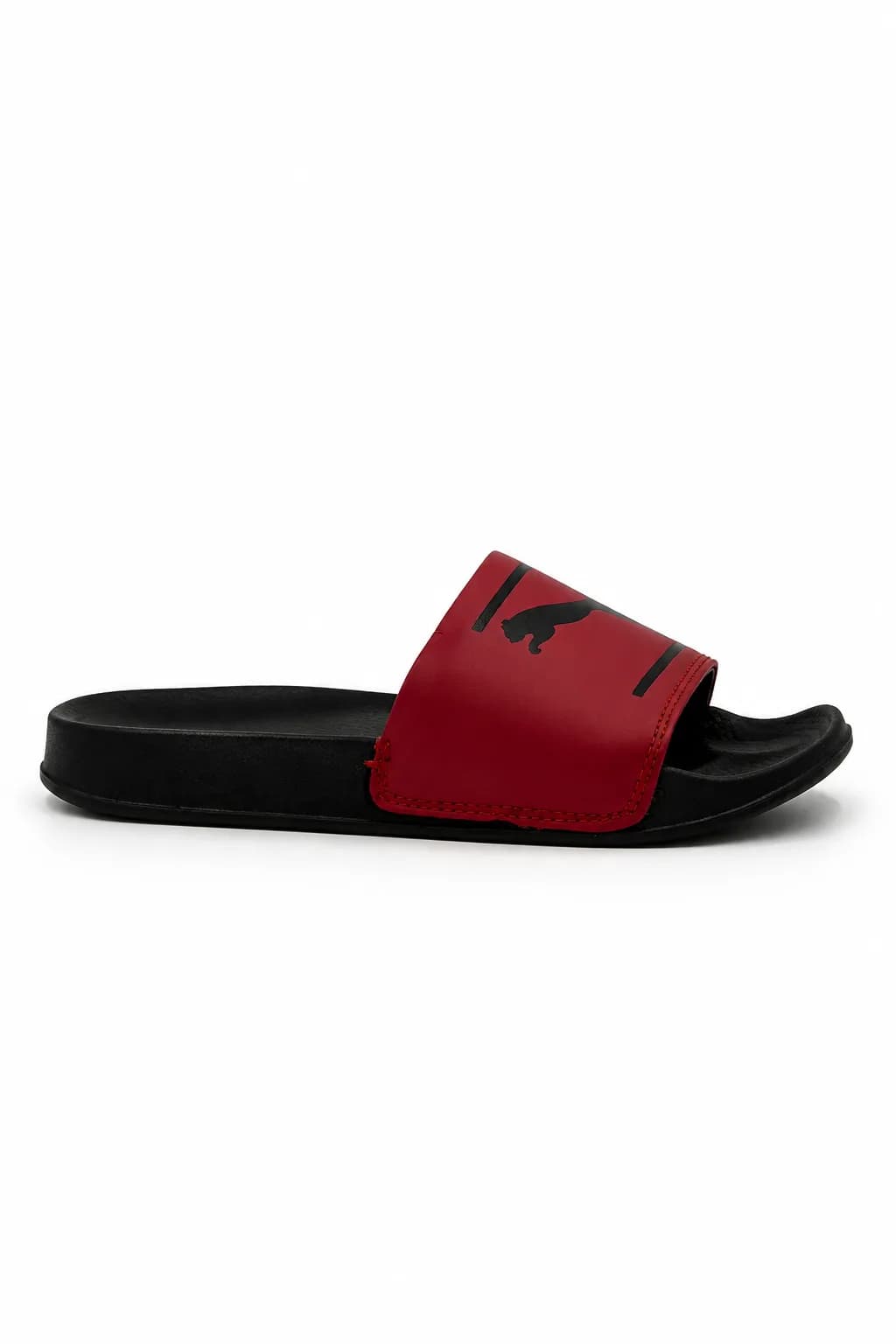 Red & Black Graphic Slide Sandal