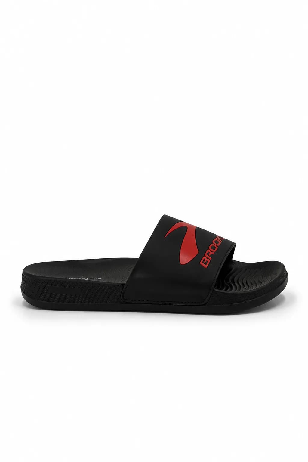 BROOKS Black & Red Slide Sandal