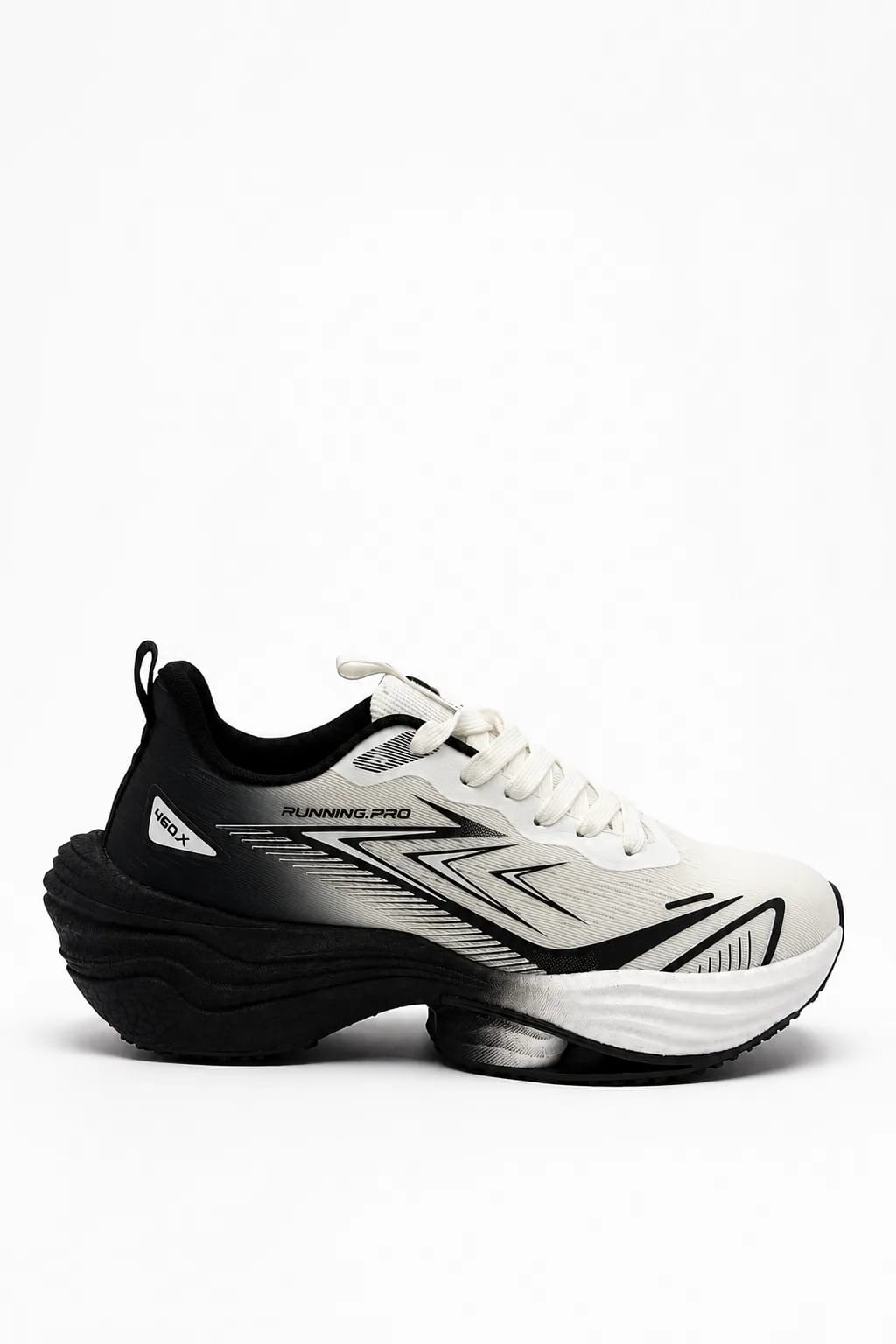 Black & Off-White Sculpted Running Sneaker