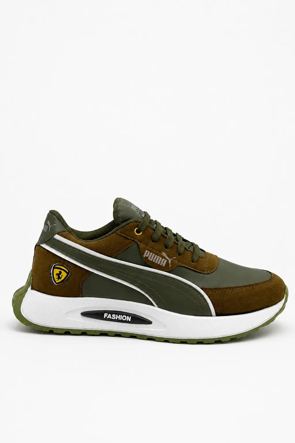 Olive Green & Brown Casual Sneaker