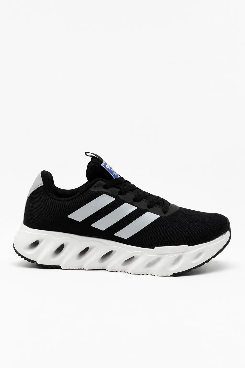 Black & White Sculpted-Sole Athletic Sneaker