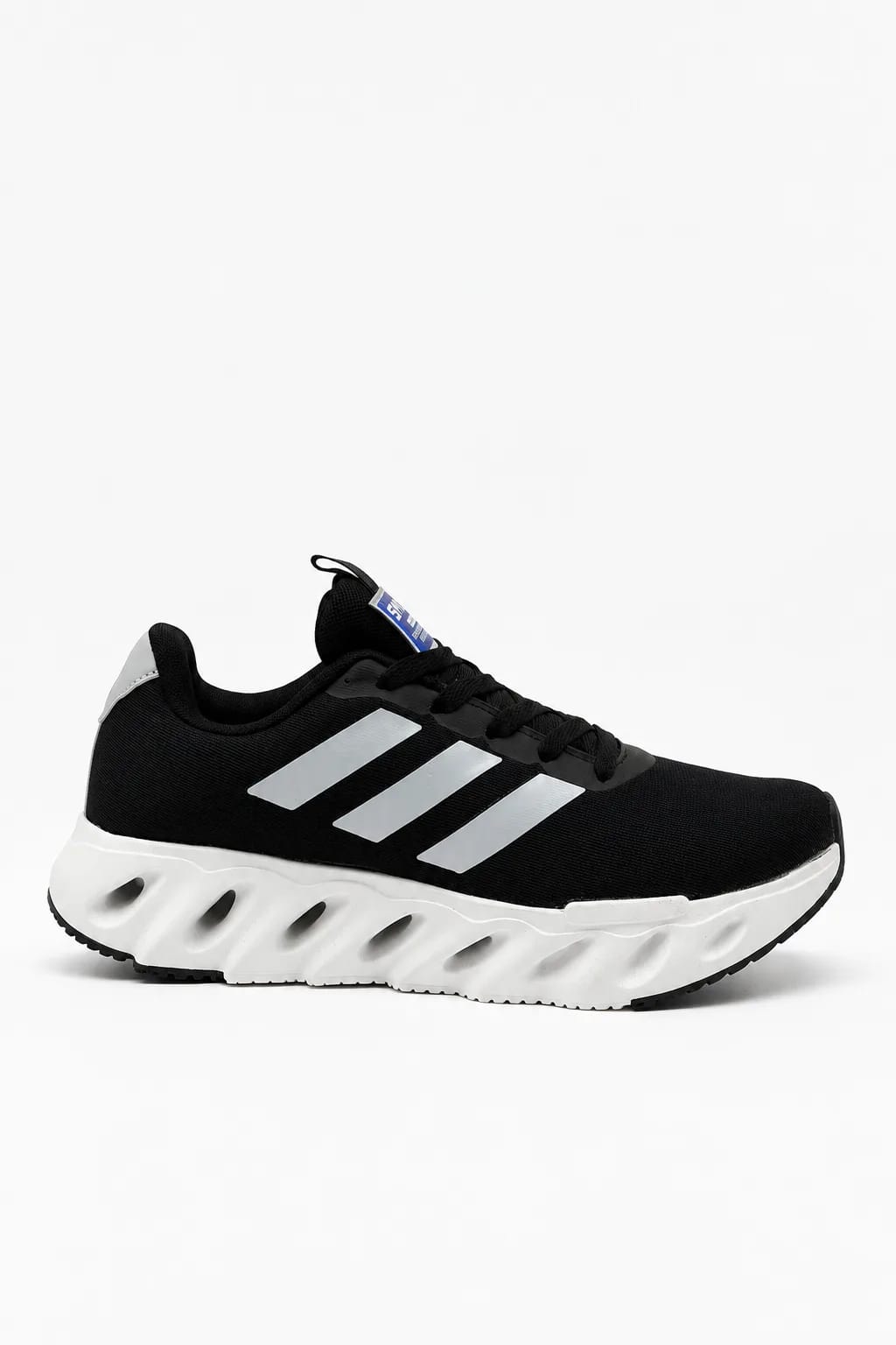 Black & White Sculpted-Sole Athletic Sneaker