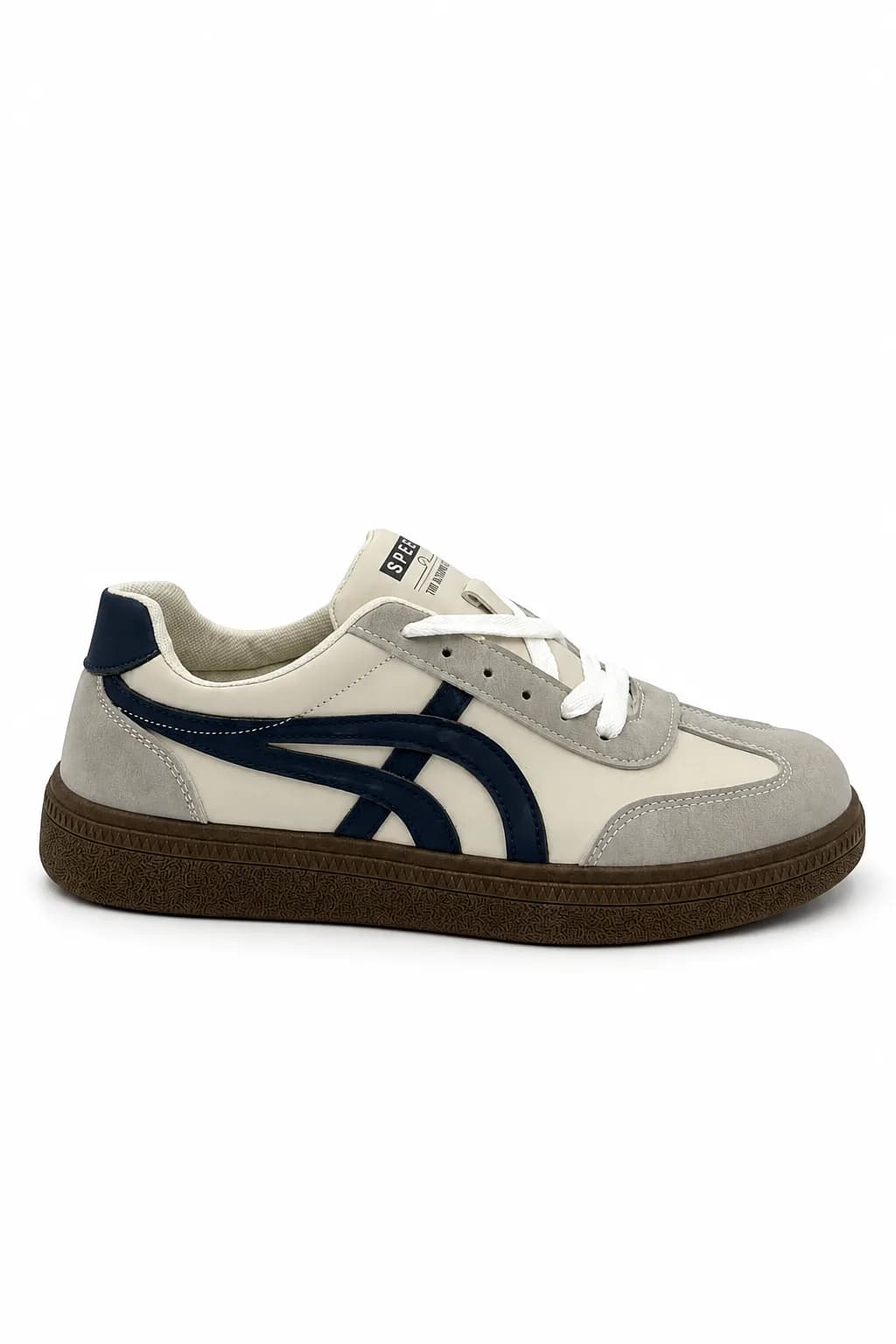 Cream, Grey & Navy Retro Casual Sneaker