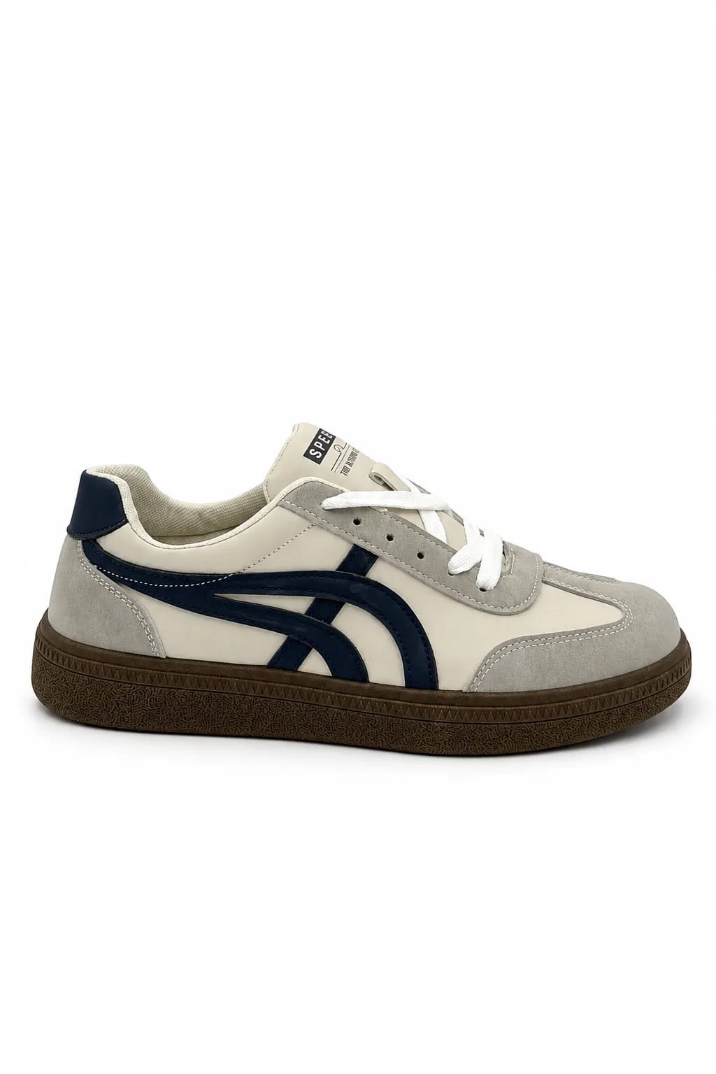 Cream, Grey & Navy Retro Casual Sneaker