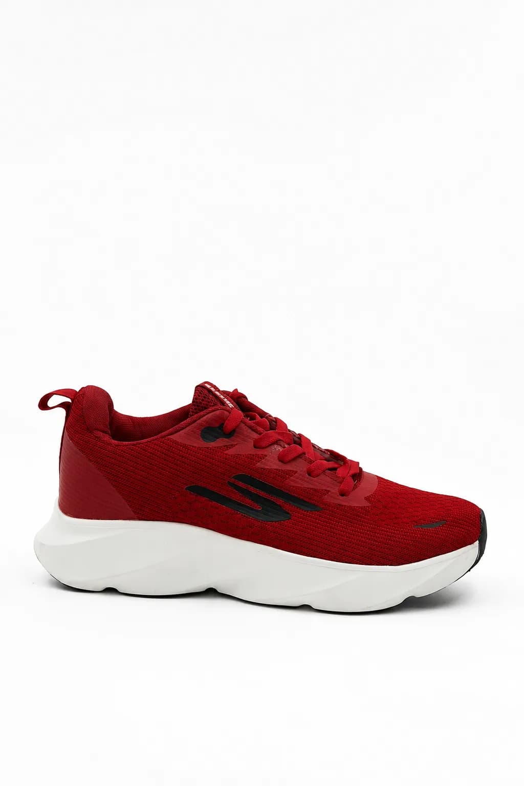 Red Mesh Sculpted-Sole Running Shoe