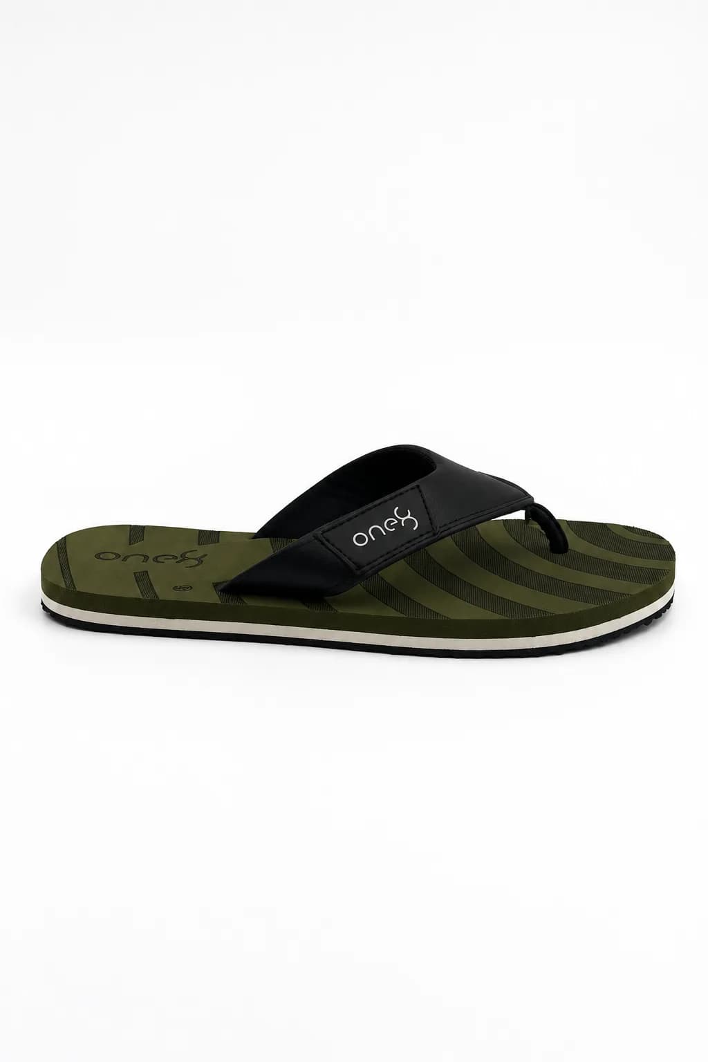 ONE8 Olive Green and Black Flip-Flops