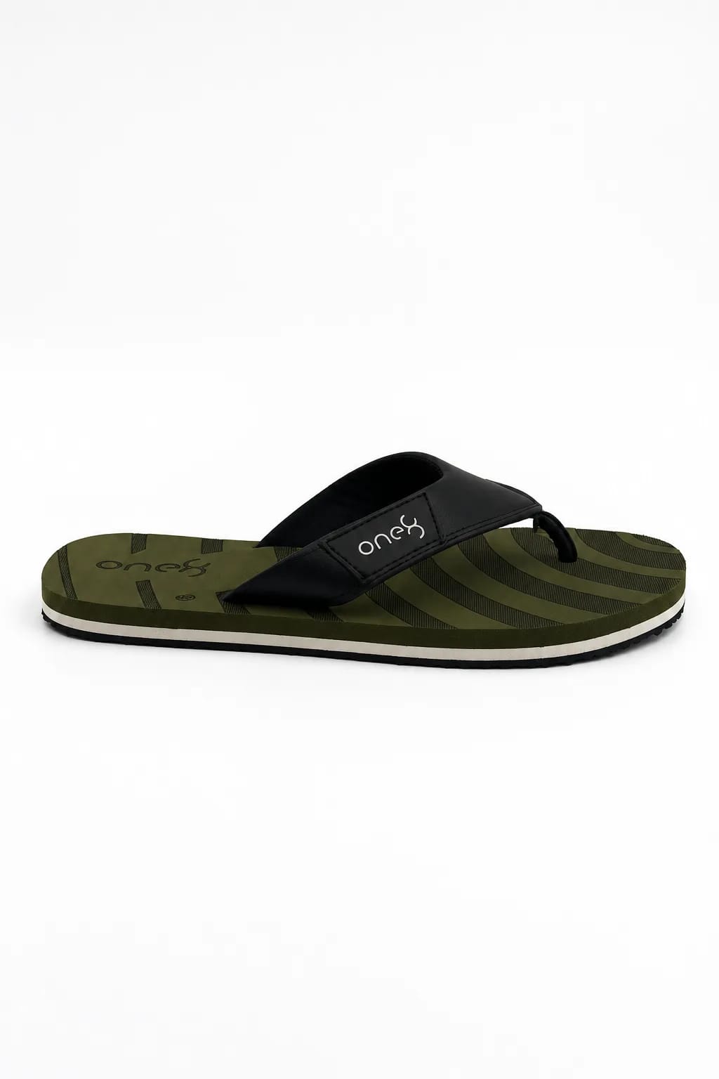 ONE8 Olive Green and Black Flip-Flops
