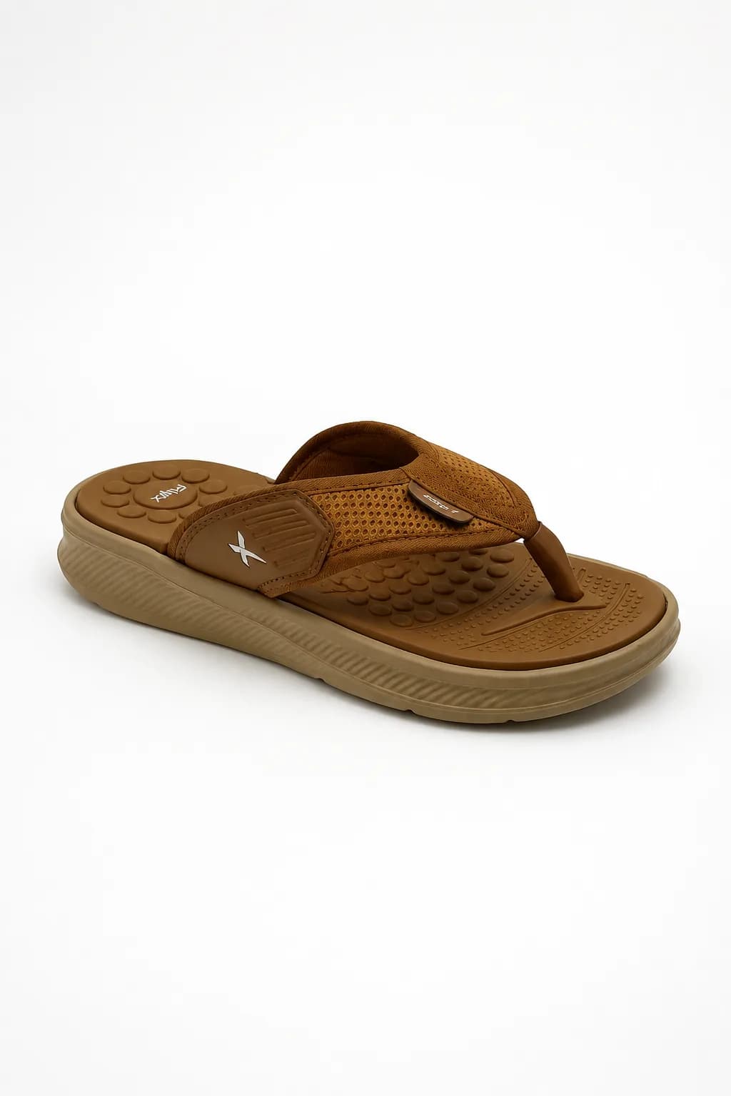 FlipX Tan Textured Platform Flip-Flops