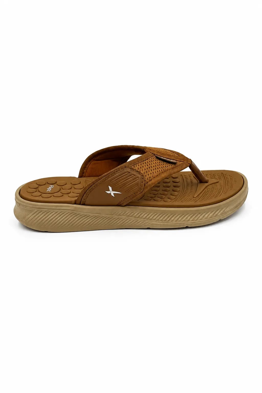 FlipX Tan Textured Platform Flip-Flops