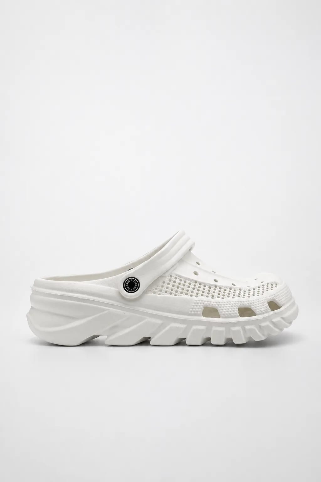 White Ventilated Platform Clog