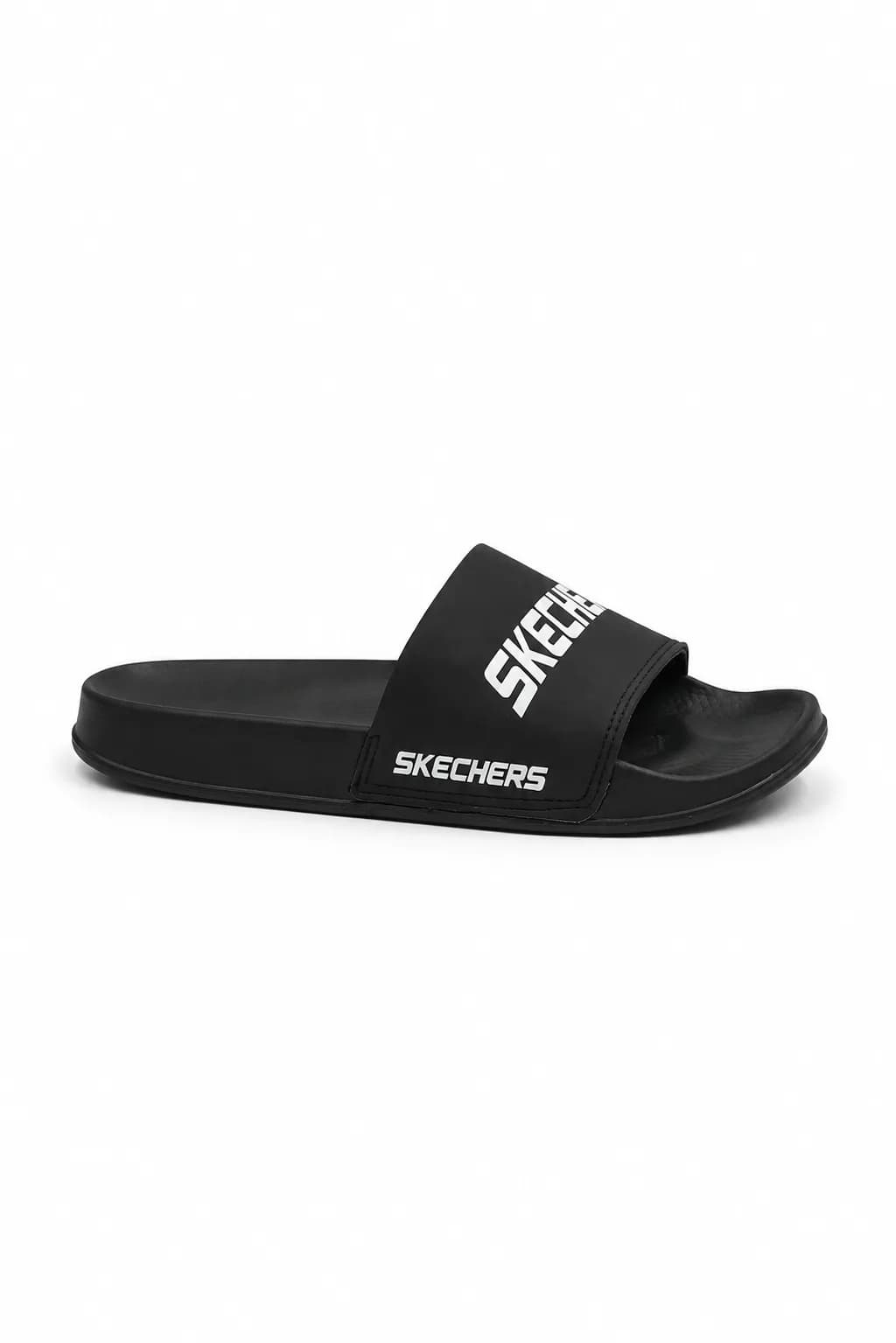 Skechers Black Logo Slide Sandal