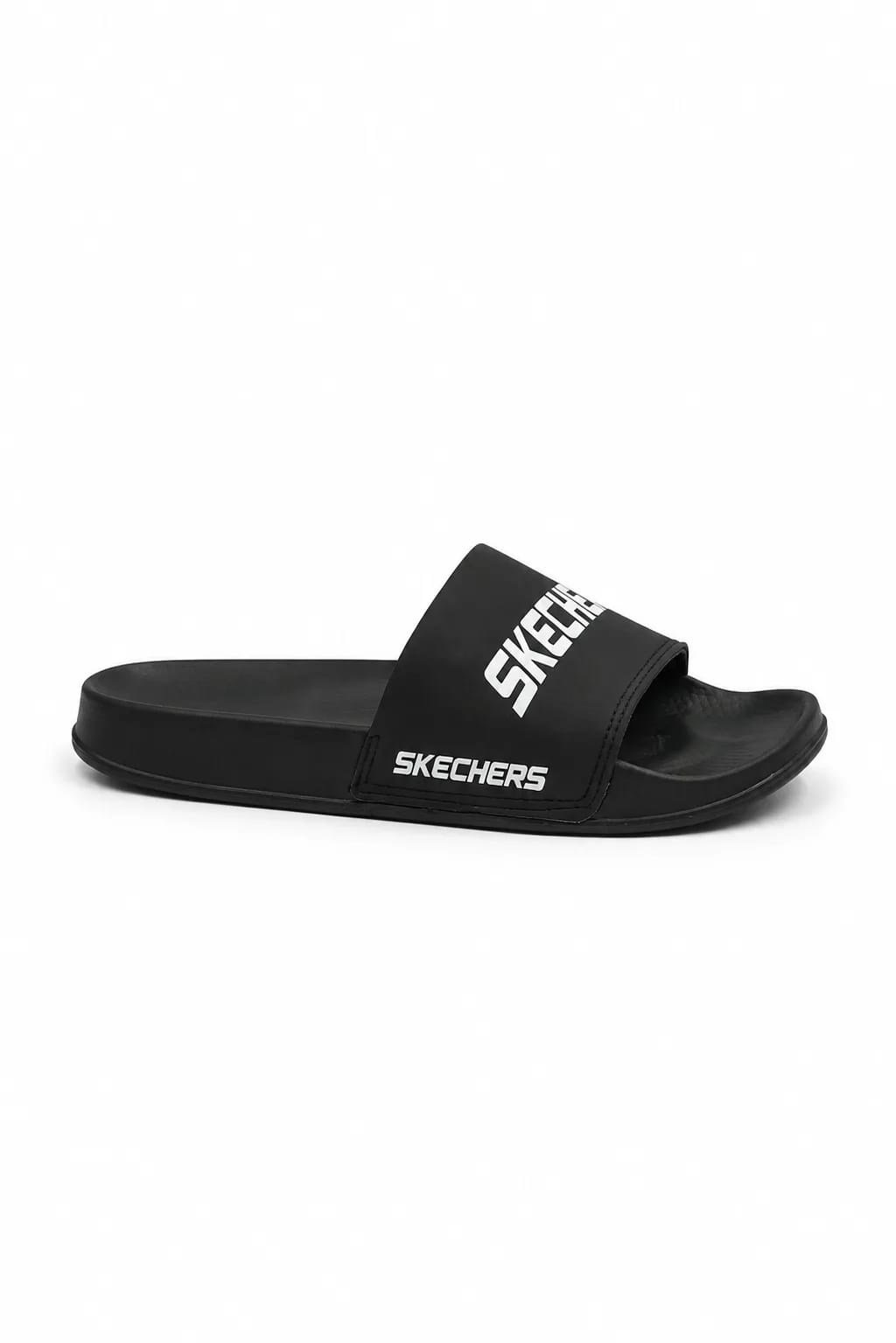 Skechers Black Logo Slide Sandal