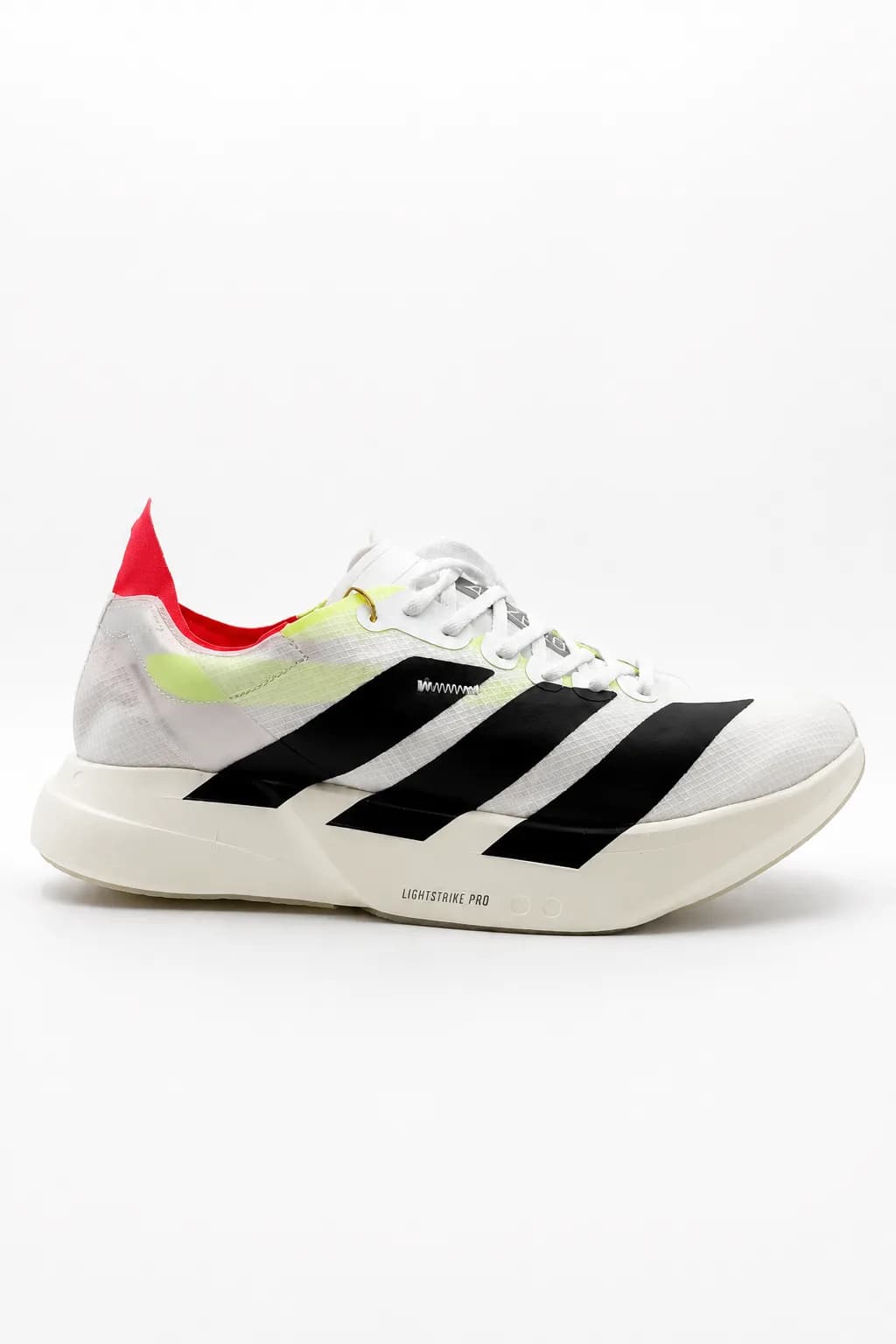 White Colour-Accent Lace-Up Running Shoe
