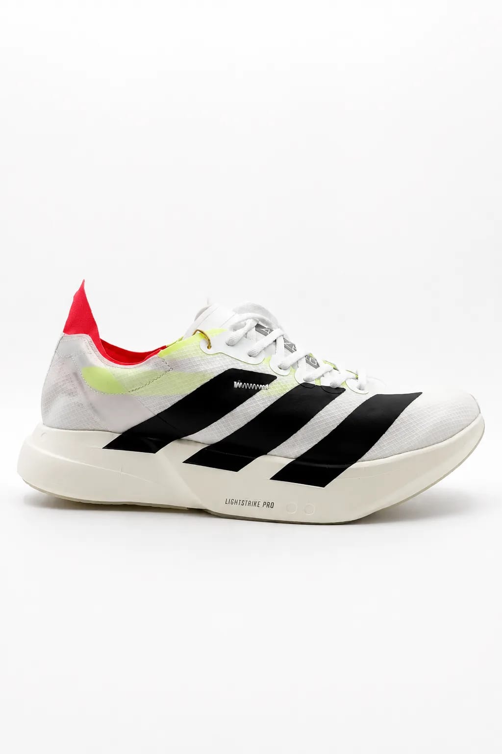 White Colour-Accent Lace-Up Running Shoe