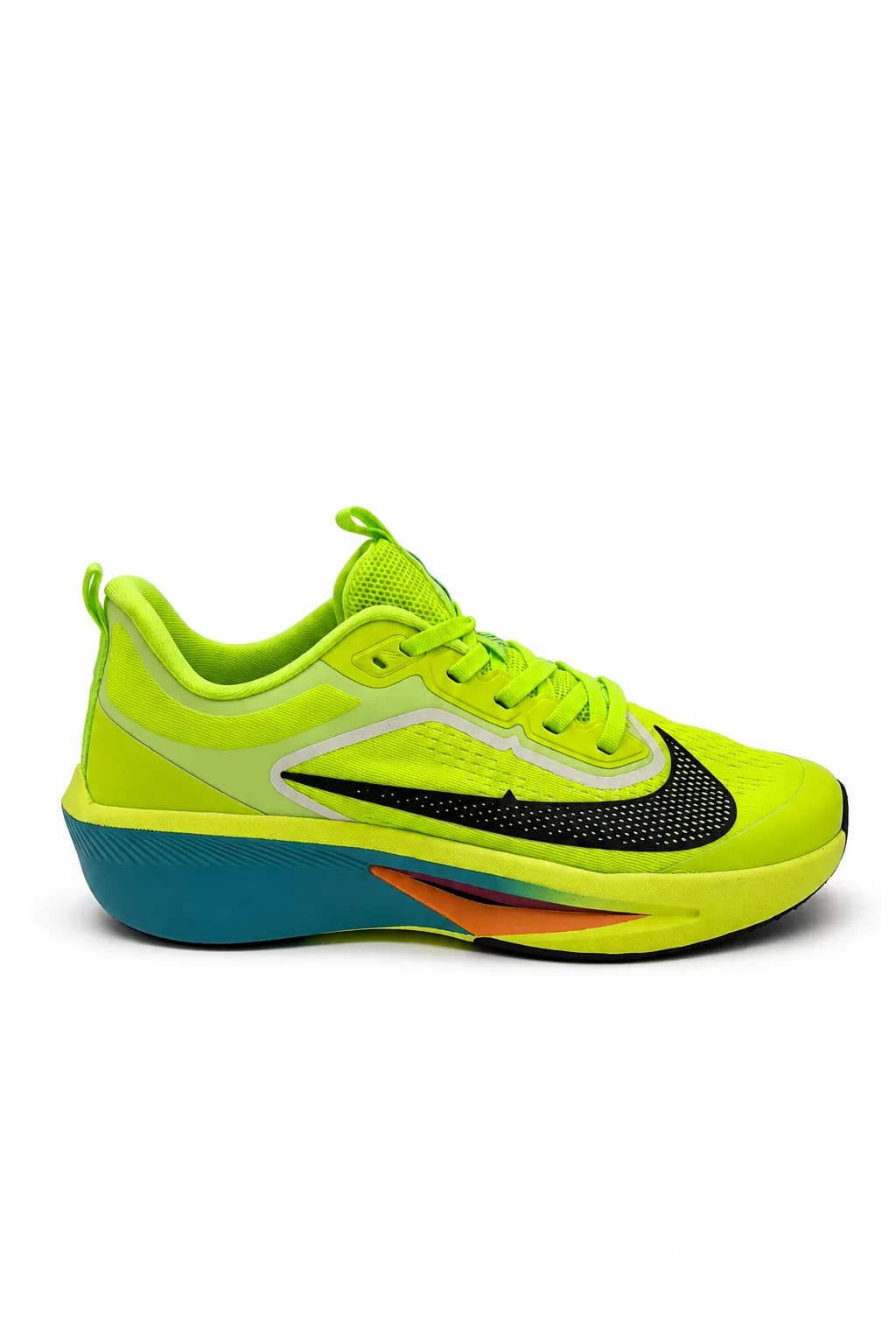 Neon Green Color-Block Running Shoe