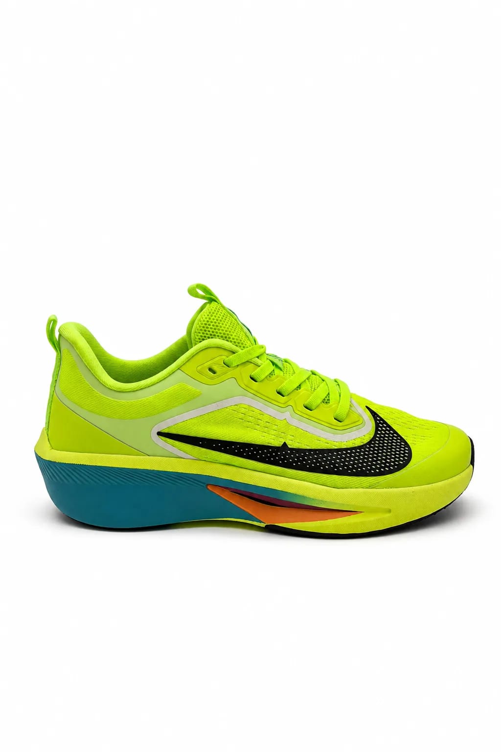 Neon Green Color-Block Running Shoe