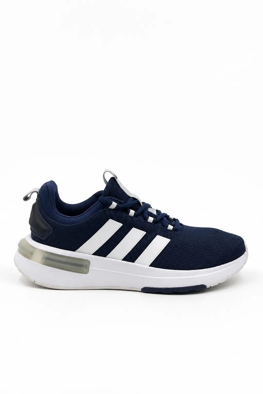 Navy Three-Stripe Lace-Up Athletic Shoe