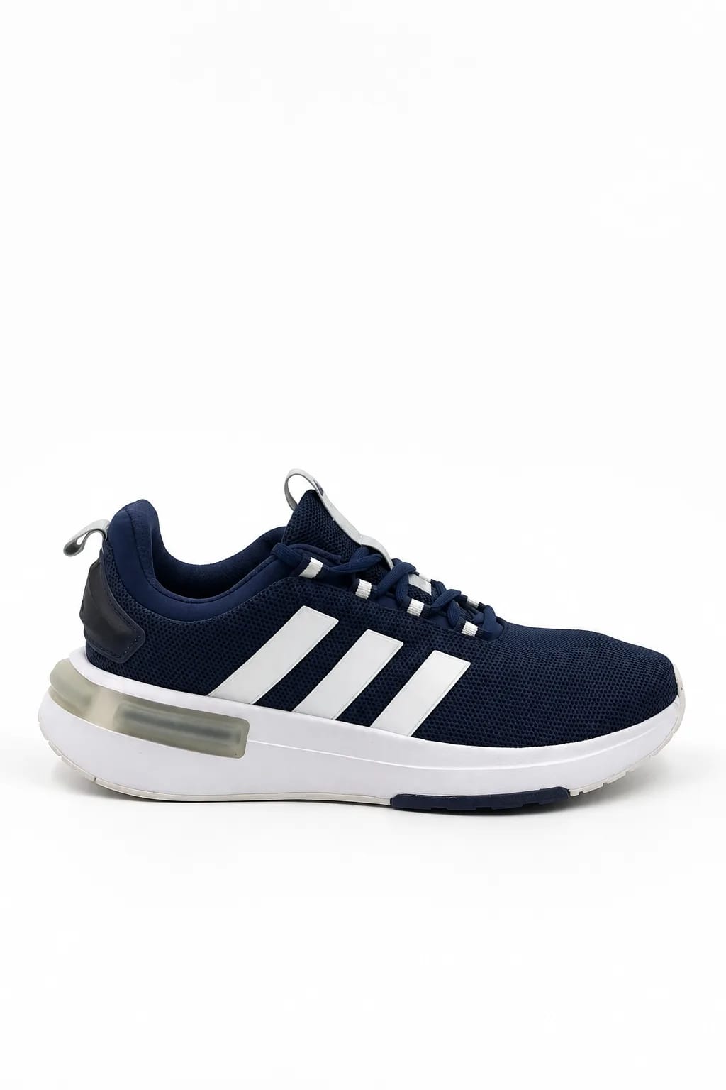 Navy Three-Stripe Lace-Up Athletic Shoe