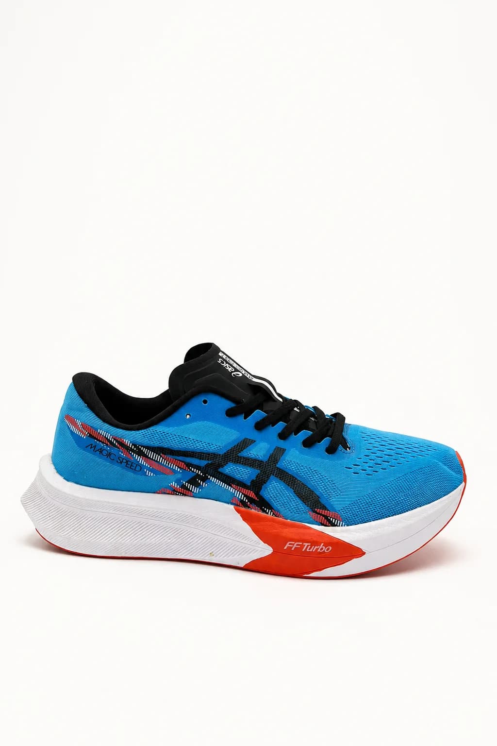 Cyan Blue Contrast-Detail Running Shoe