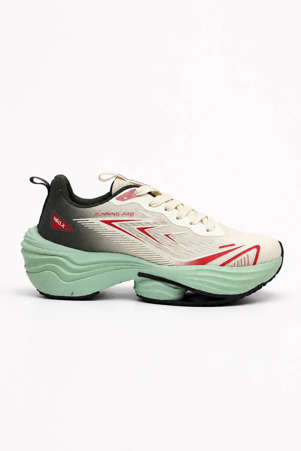 Cream and Mint Contrast Running Shoe