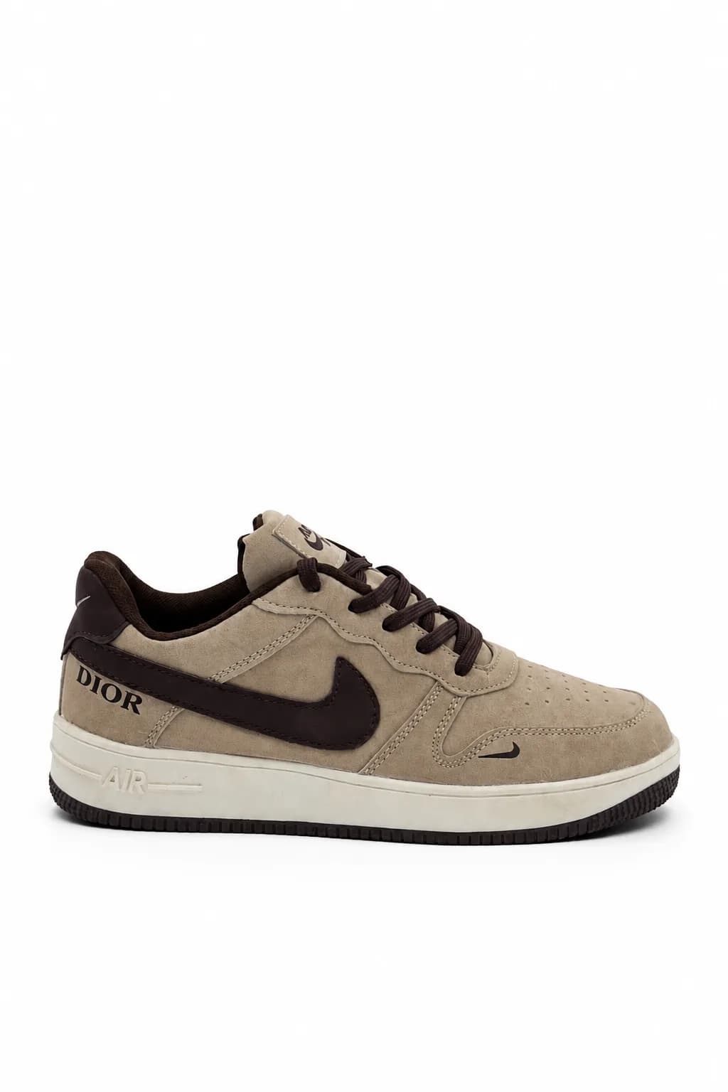 Tan and Dark Brown Low-Top Sneaker