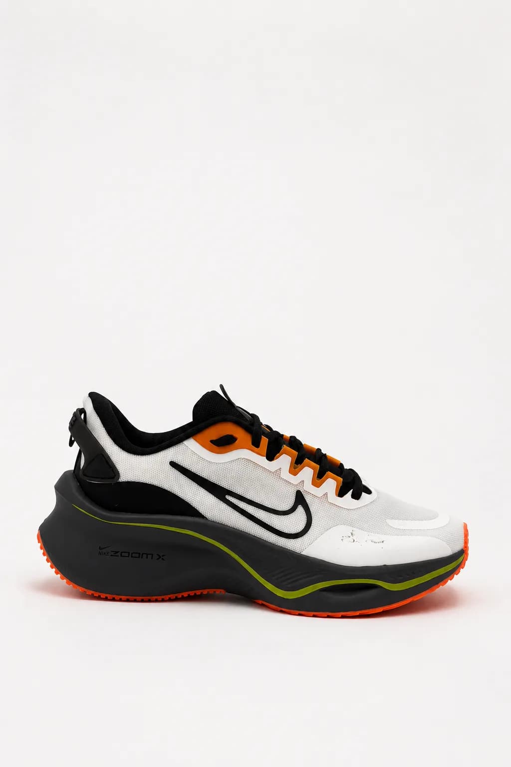 White Orange-Accent Platform Sports Sneaker