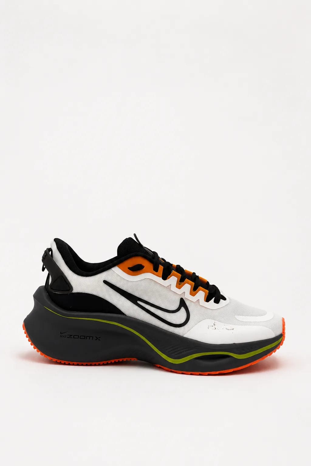 White Orange-Accent Platform Sports Sneaker