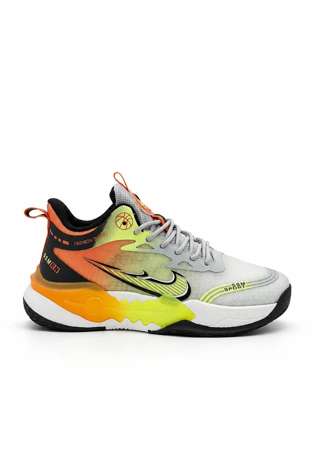 Orange-Lime Accent Sports Sneaker
