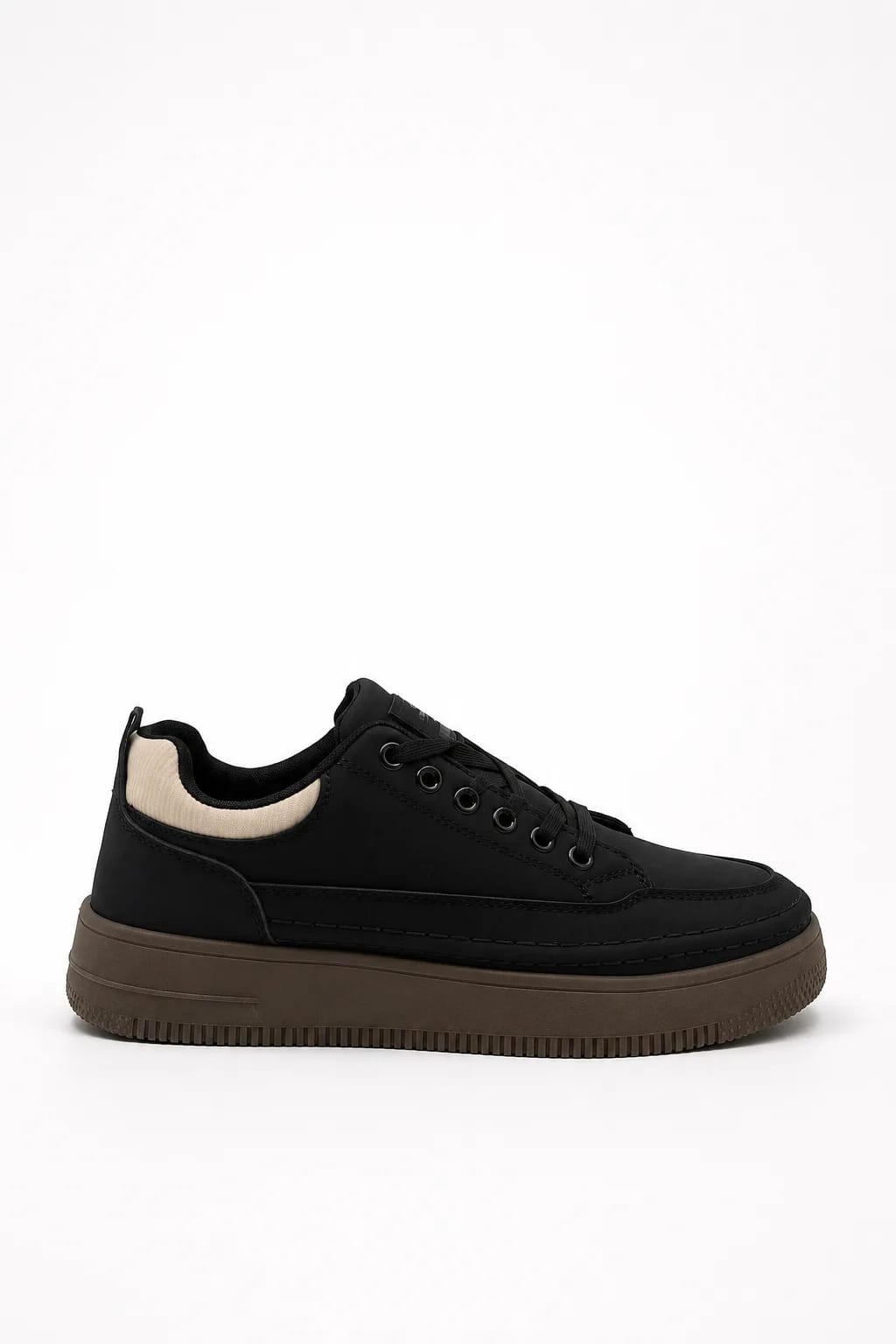 Black Platform Low-Top Sneaker