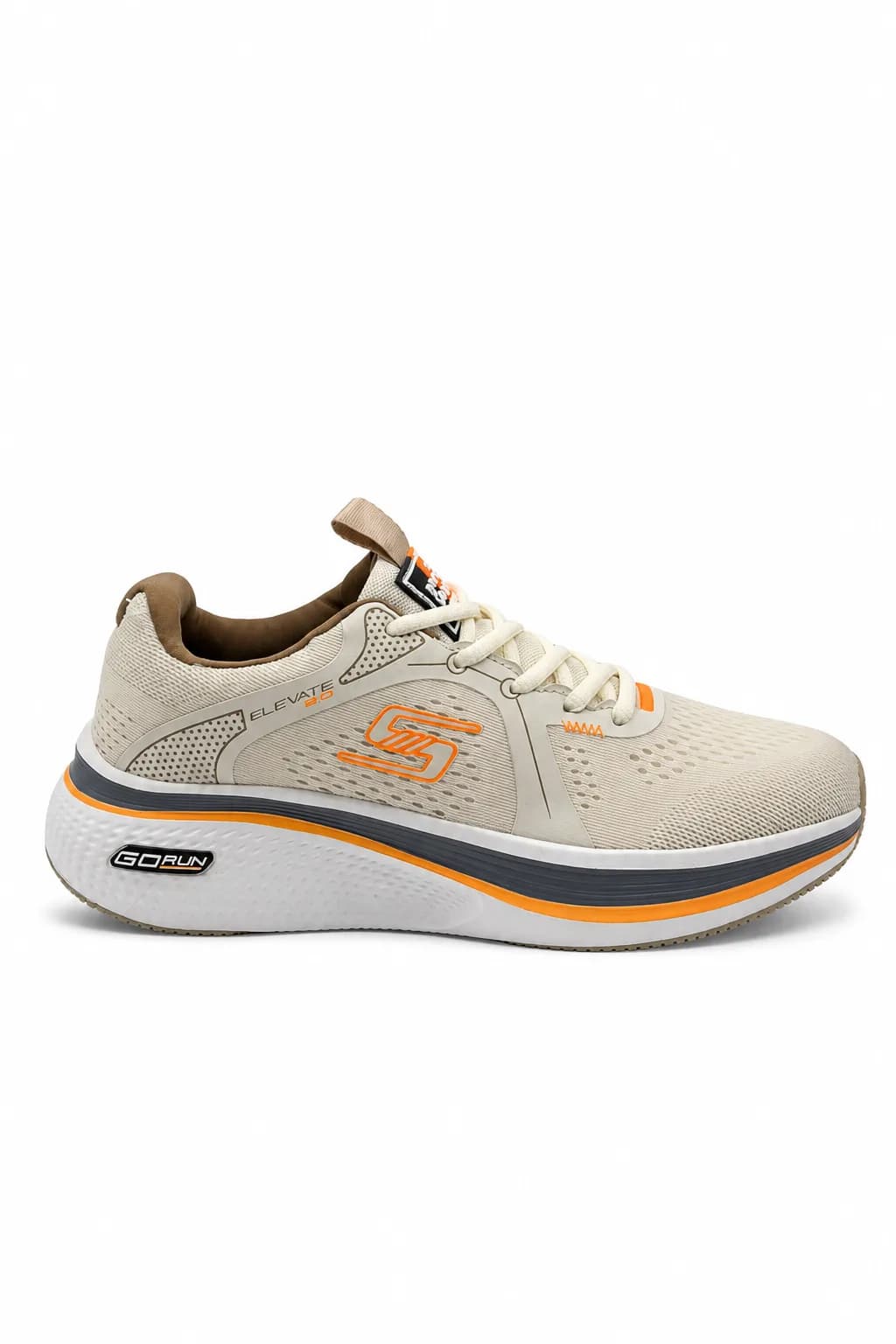 Cream & Orange Sculpted-Sole Athletic Shoe