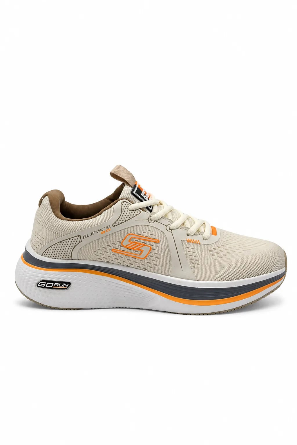 Cream & Orange Sculpted-Sole Athletic Shoe