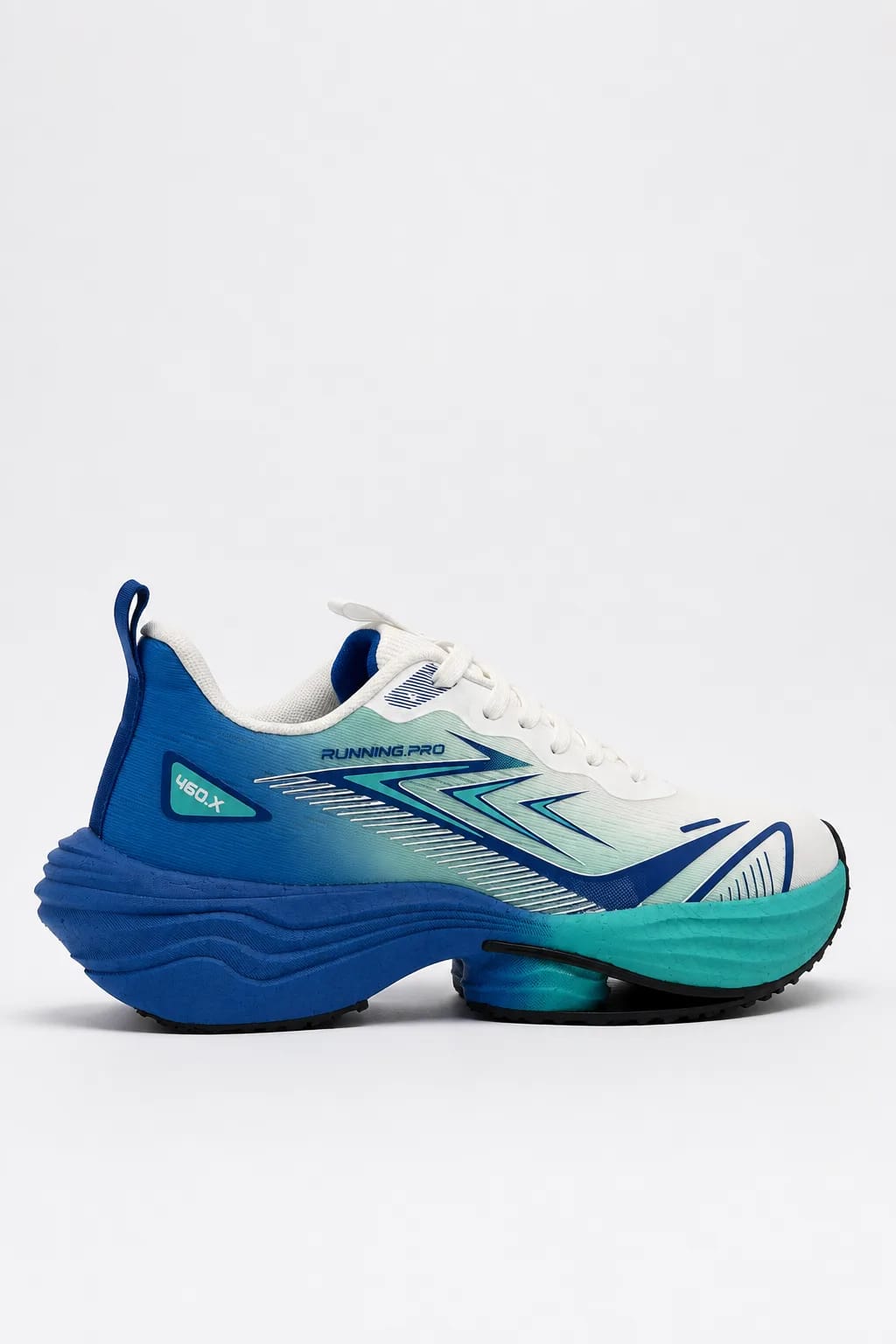 Blue–Aqua Gradient Sculpted-Sole Running Shoe