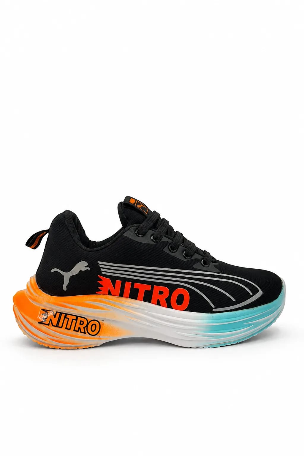 Black Nitro Gradient-Sole Running Shoe