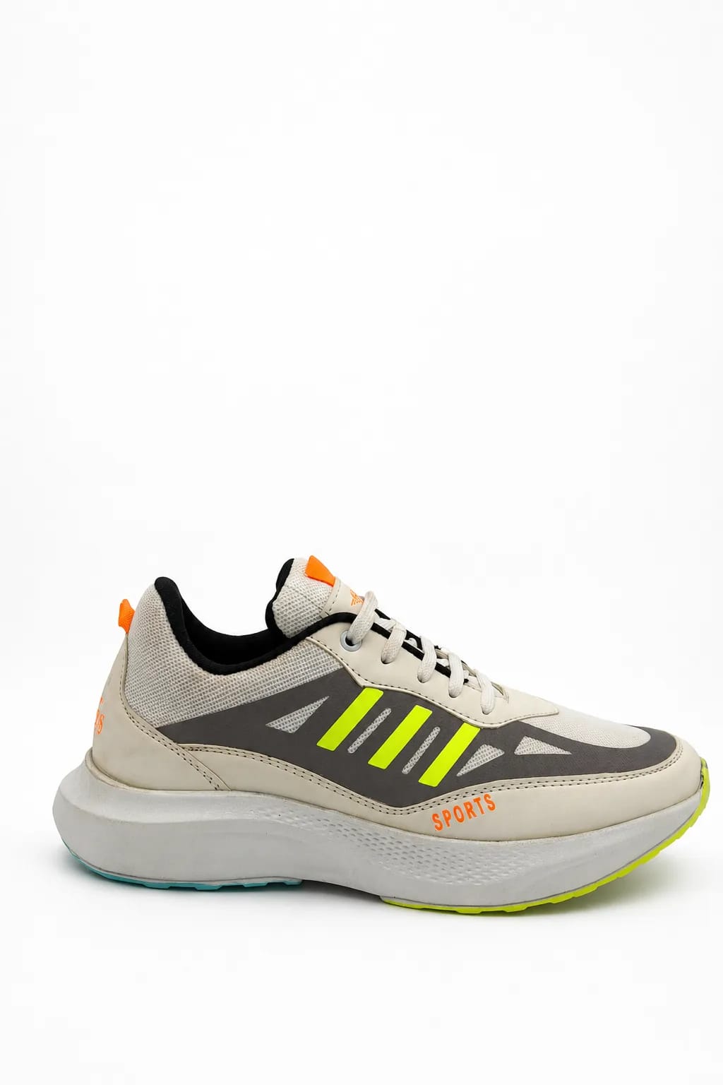 Cream Neon Accent Sports Sneaker